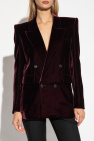 Saint Laurent BURGUNDY Velvet double-breasted blazer