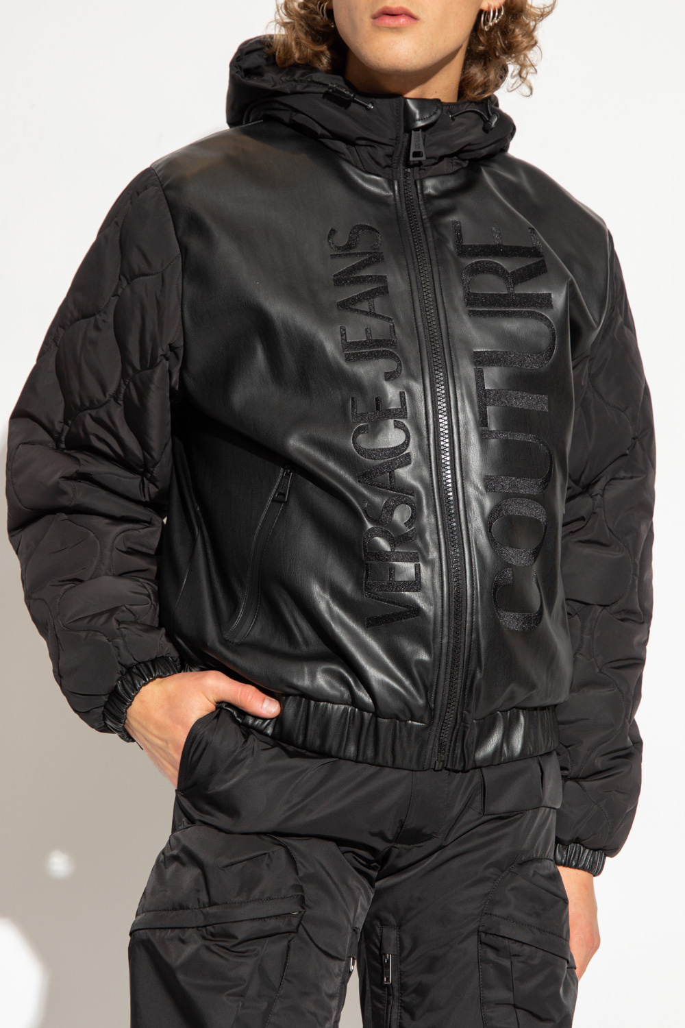 asymmetric plaid-pattern shirt Hooded jacket