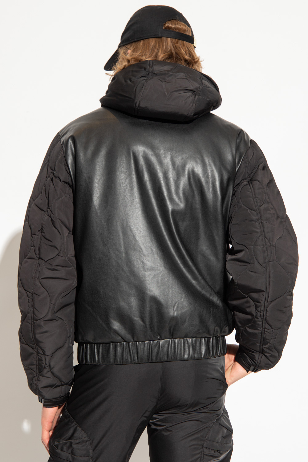 asymmetric plaid-pattern shirt Hooded jacket