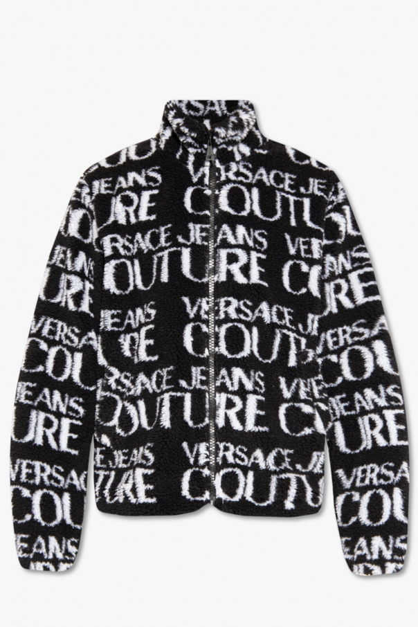 Amiri Man's Black Cotton Sweatshirt With Logo Print Fur jacket