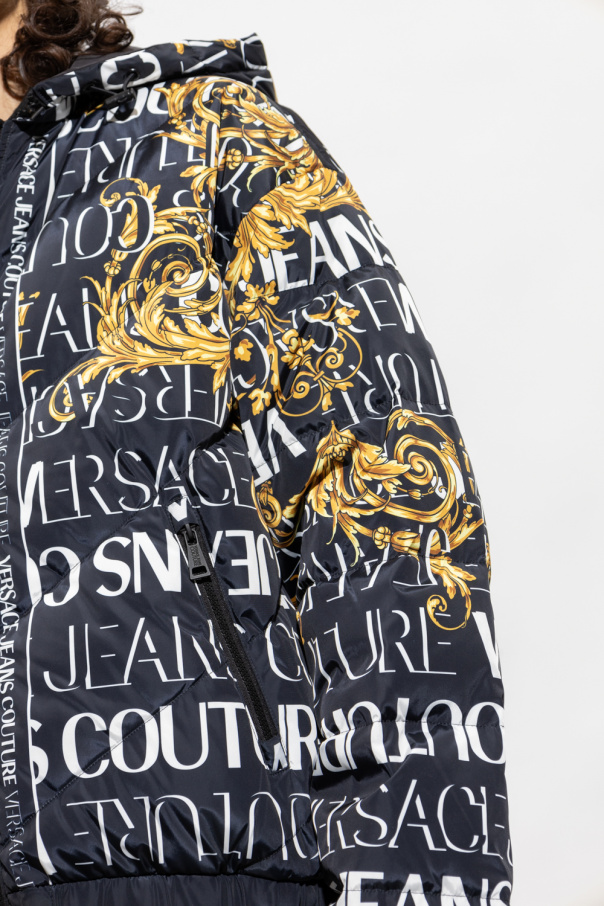 Versace Jeans Couture Black/Gold Floral Reversible Signature Shopper T