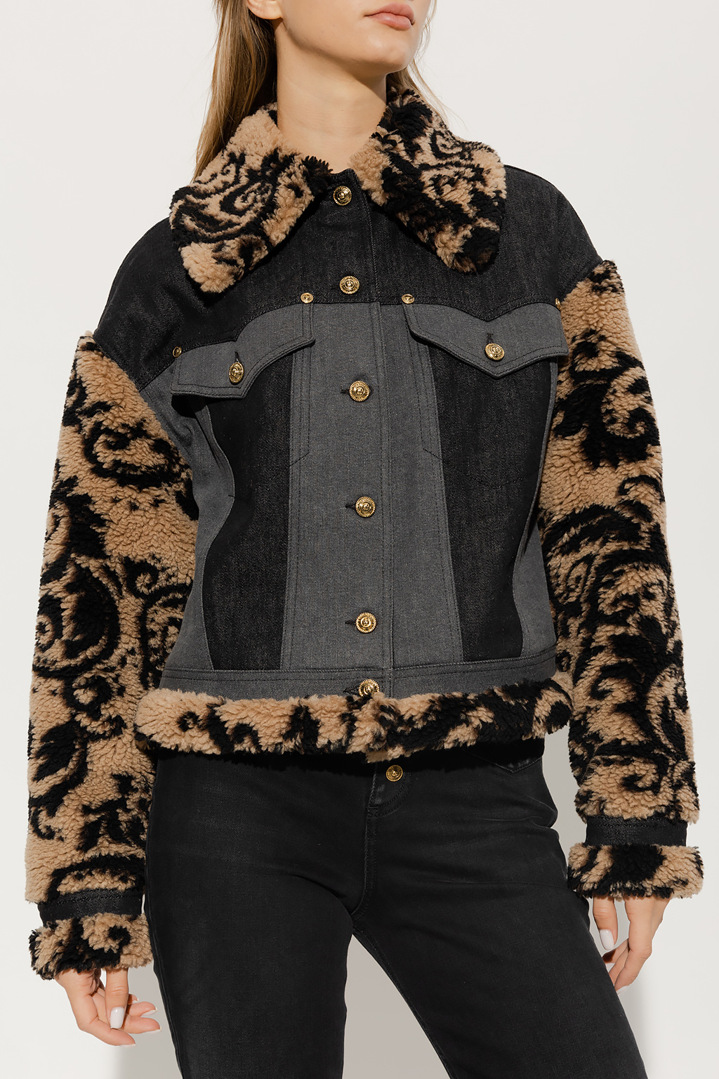 COMME DES GARCONS HOMME PLUS PRINTED T-SHIRT jacket You with fur trim