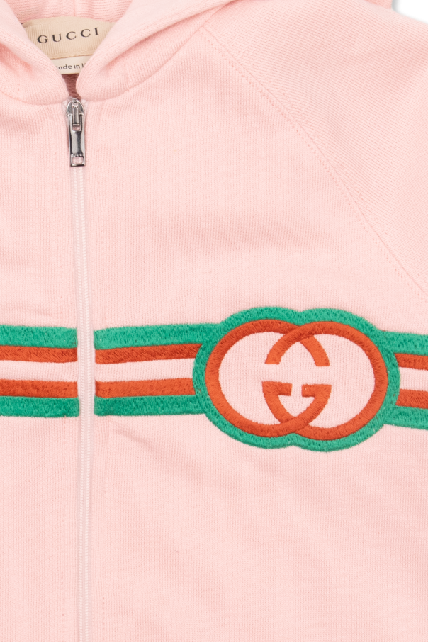 gucci canvas Kids Zip-up hoodie