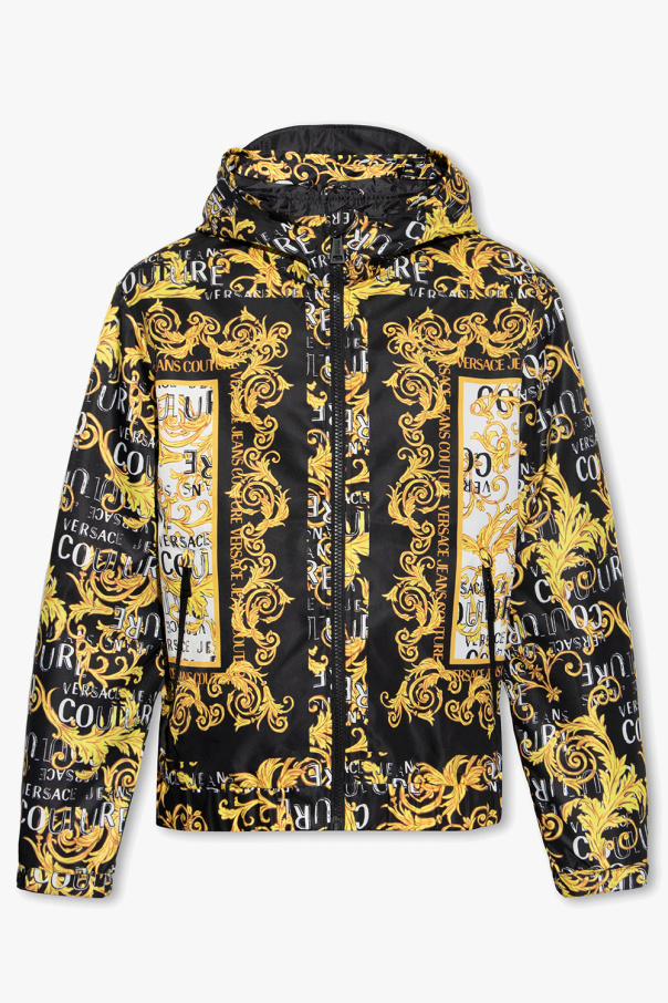 Versace Jeans Couture Patterned hooded chiaro jacket