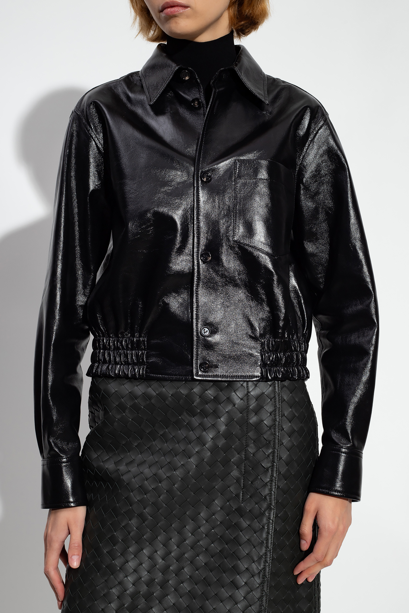 Pre-owned Louis Vuitton Black/white Lambskin Leather Varsity Jacket L