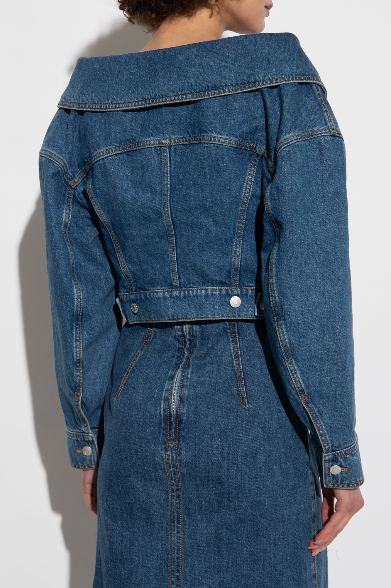 Alexander McQueen Off-the-shoulder denim jacket