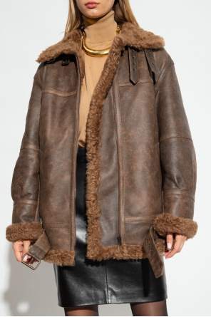 Saint Laurent Hooded shearling jacket