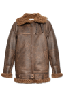 Saint Laurent BROWN Hooded shearling jacket