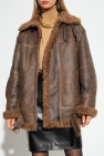 Saint Laurent BROWN Hooded shearling jacket