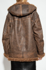 Saint Laurent BROWN Hooded shearling jacket