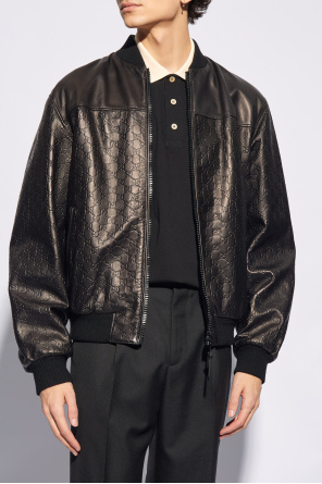 Gucci Skórzana kurtka z monogramem