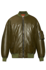 Gucci GREEN Leather bomber jacket