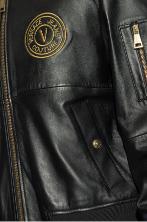 Versace Jeans Couture Skórzana kurtka typu ‘bomber’