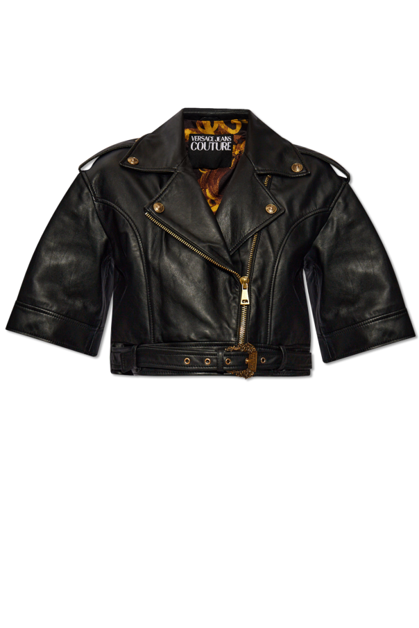 Versace Jeans Couture Leather jacket with short sleeves