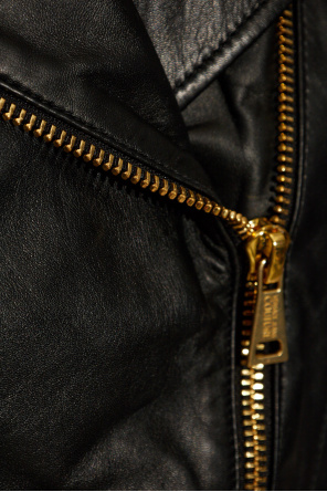 Versace Jeans Couture Skórzana kurtka z krótkimi rękawami