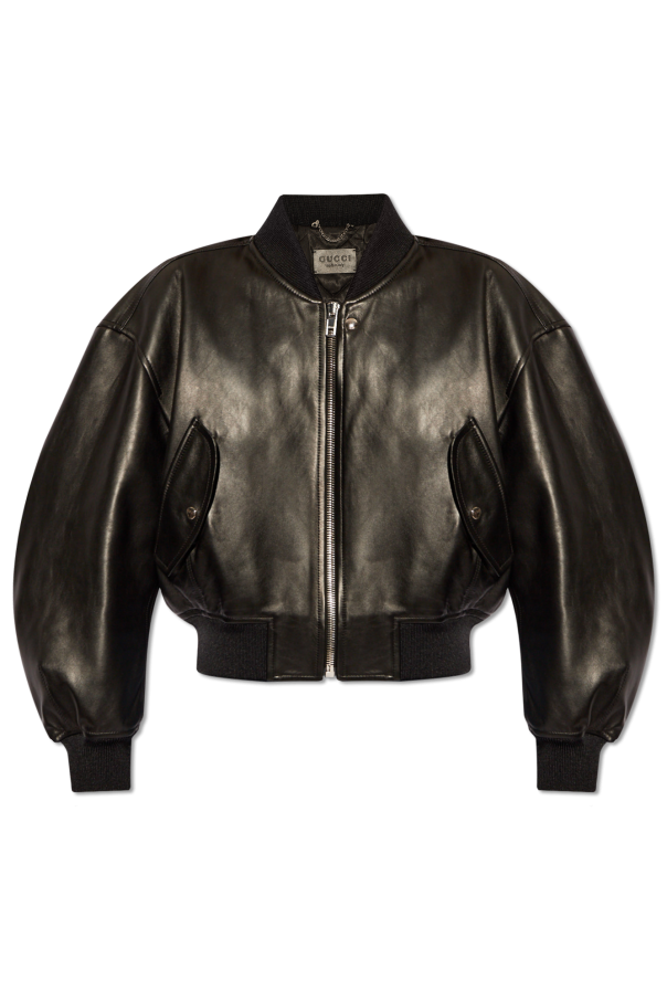 Leather bomber jacket od Gucci