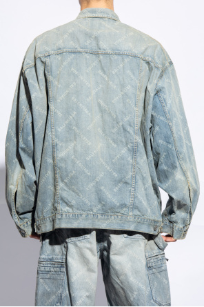 Balenciaga Denim jacket belted with vintage effect