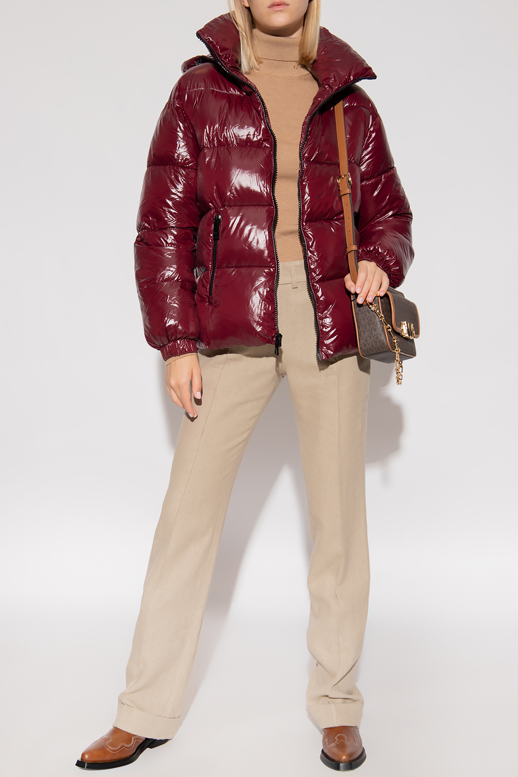 Burgundy Quilted jacket with logo Michael Michael Kors - Vitkac Italy