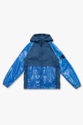 logo-patch zip-up jacket Blue