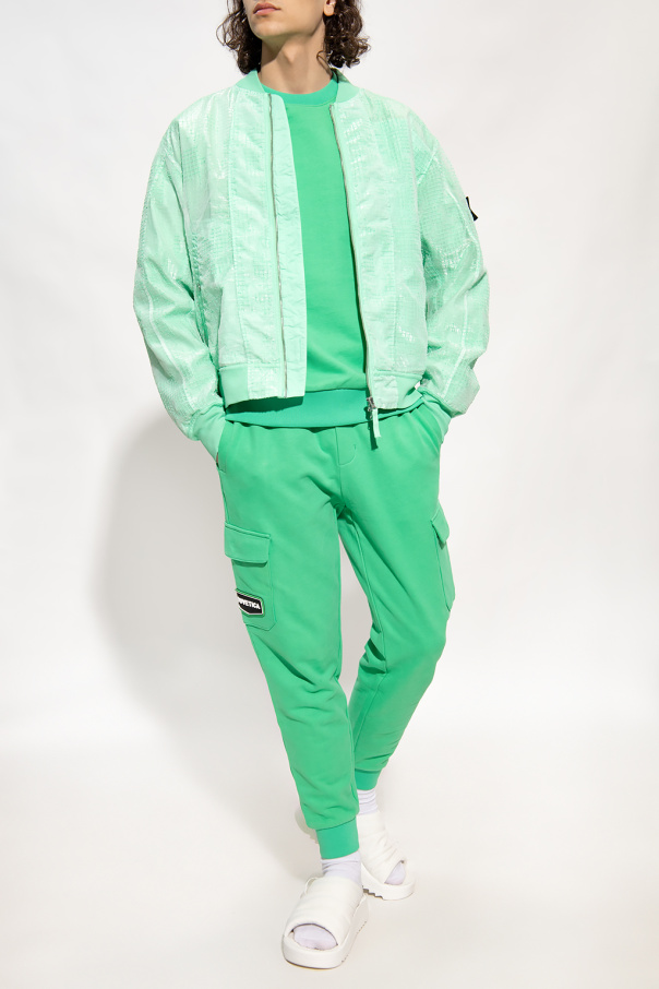 Louis Vuitton Men's 3D Patched Pocket Half Zipped Hoodie Size Medium  Green