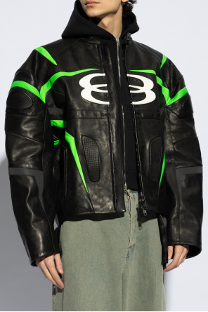 Balenciaga Leather jacket with logo
