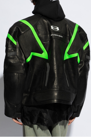 Balenciaga Acne Studios shearling leather aviator jacket