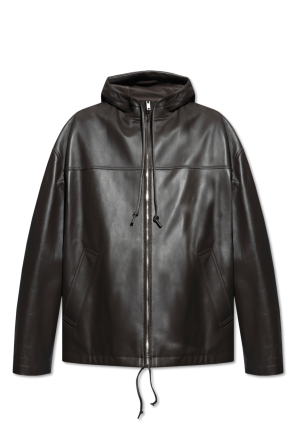 Hooded leather jacket od Bottega Veneta