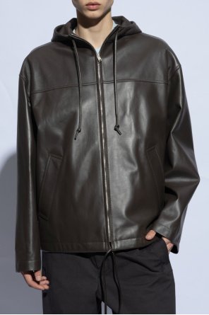 Bottega Veneta Leather jacket with a hood