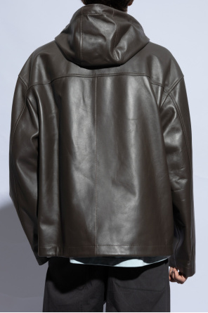 Bottega Veneta Leather jacket with a hood