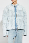 Balenciaga light blue Denim jacket with logo
