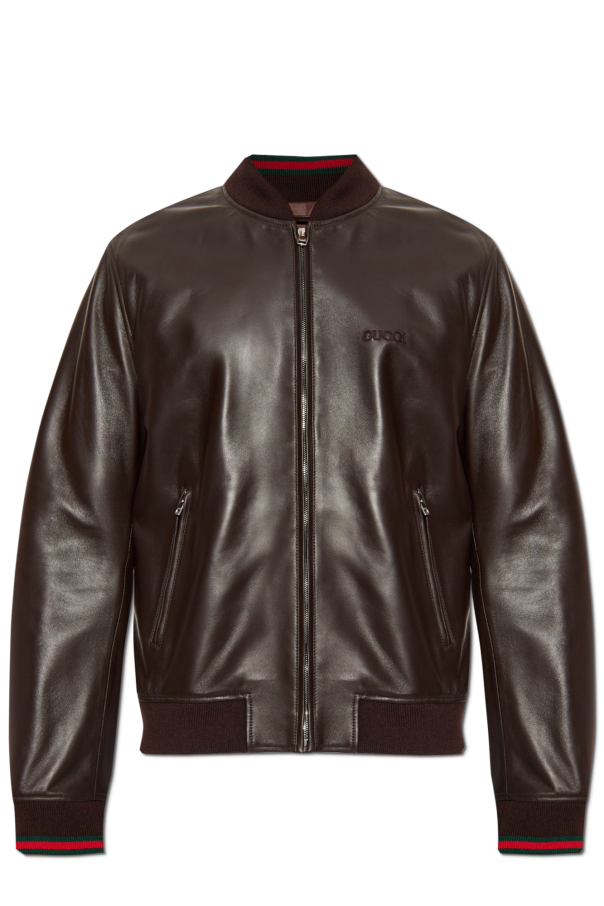 Leather bomber jacket od Gucci