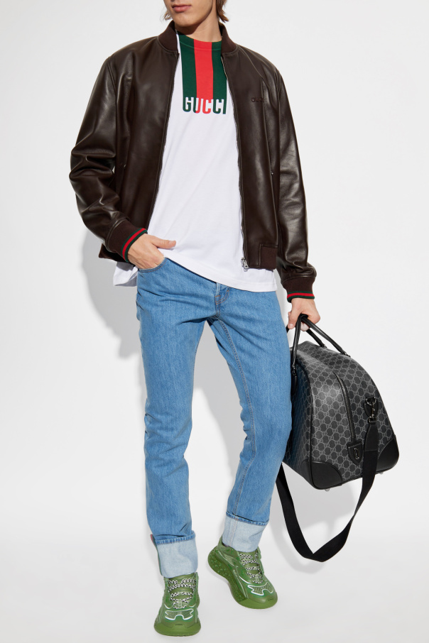 Gucci Leather bomber jacket