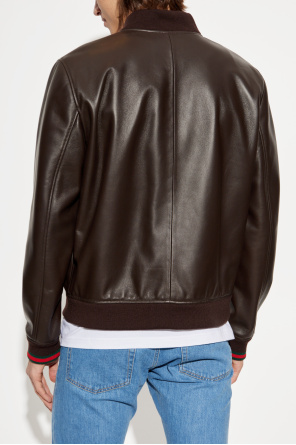 Gucci Leather bomber jacket