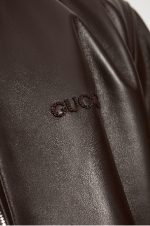 Gucci Leather bomber jacket