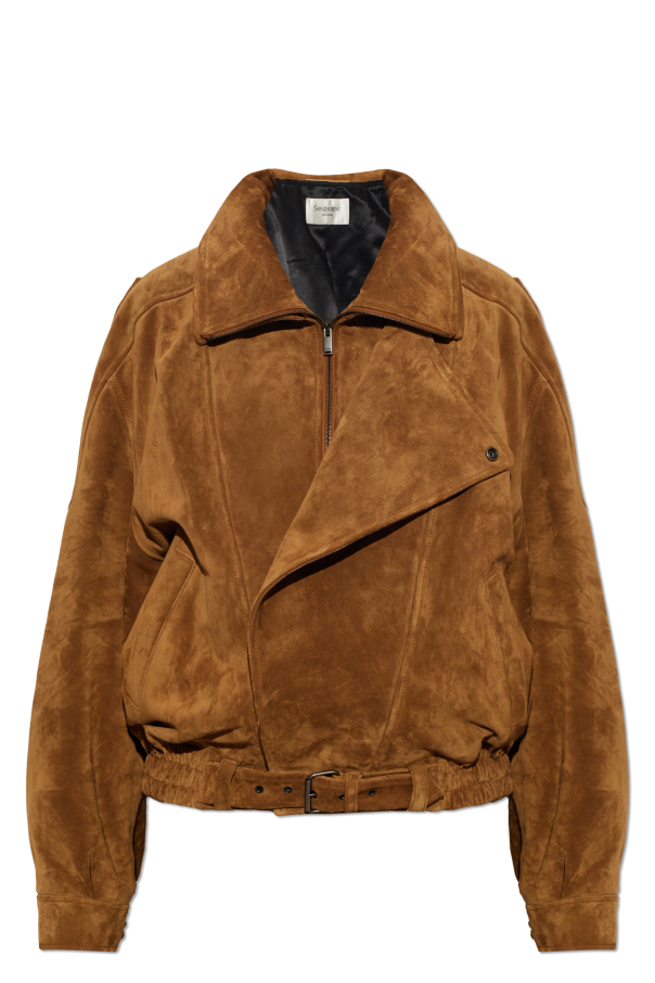 Leather jacket with belt od Saint Laurent