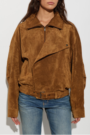 Saint Laurent Leather jacket with belt