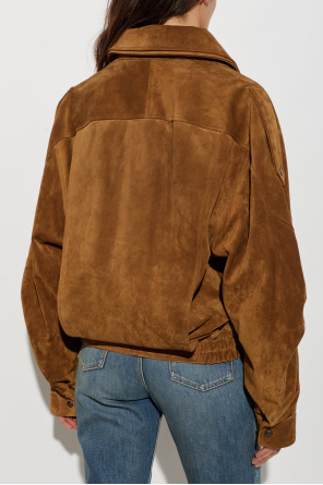 Saint Laurent Leather jacket with belt