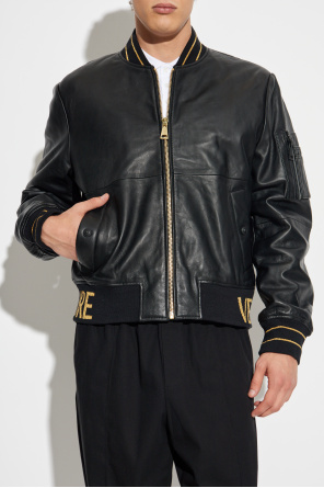 Versace Jeans Couture Chaqueta de cuero tipo "bomber"