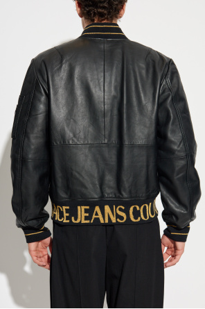 Versace Jeans Couture Chaqueta de cuero tipo "bomber"