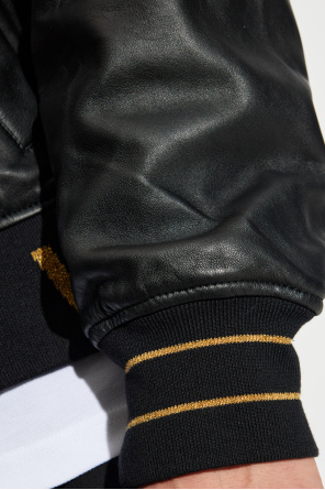 Versace Jeans Couture Chaqueta de cuero tipo "bomber"