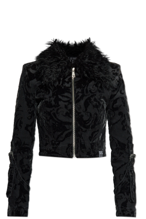 Jacket with patterned velvet finish