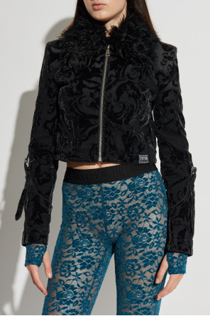 Versace Jeans Couture Jacket with patterned velvet finish