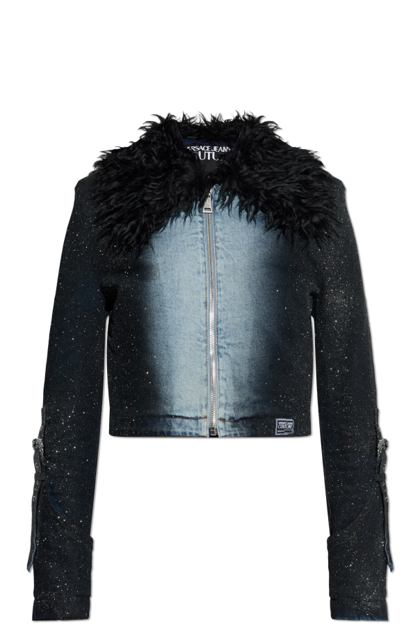 Denim jacket with shimmering glitter od Versace Jeans Couture