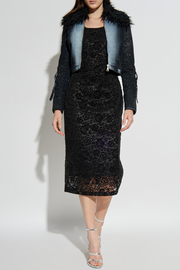 Versace Jeans Couture Denim jacket with shimmering glitter