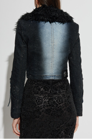 Versace Jeans Couture Denim jacket with shimmering glitter