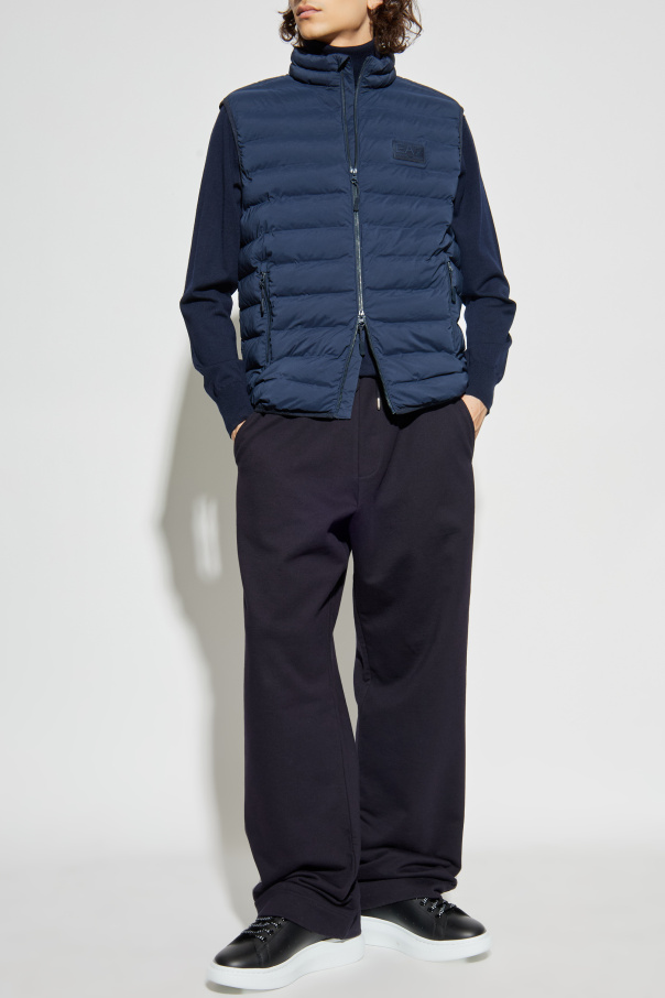 EA7 Emporio Armani Quilted vest with stand-up collar