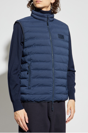 EA7 Emporio Armani Quilted vest with stand-up collar