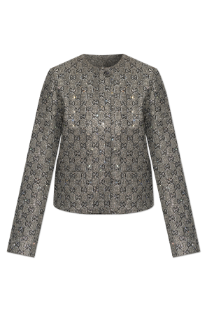 Chaqueta con hilo de lúrex y aplicaciones brillantes