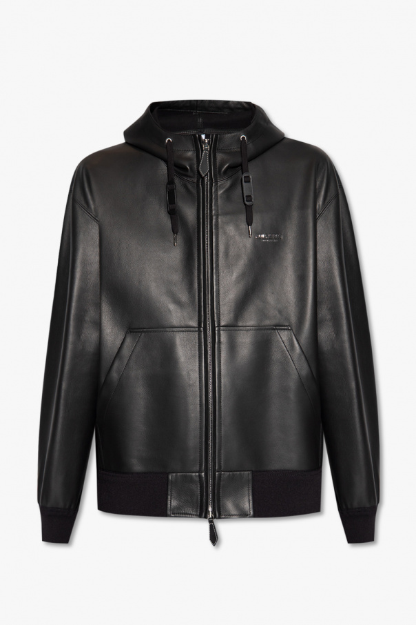 burberry Jogger ‘Shepley’ hooded leather jacket