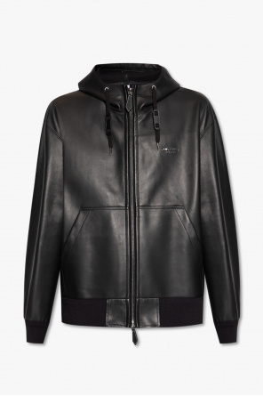 ‘shepley’ hooded leather jacket od Burberry